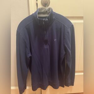 vineyard vines quarter zip navy blue size medium like new